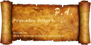 Preradov Albert névjegykártya